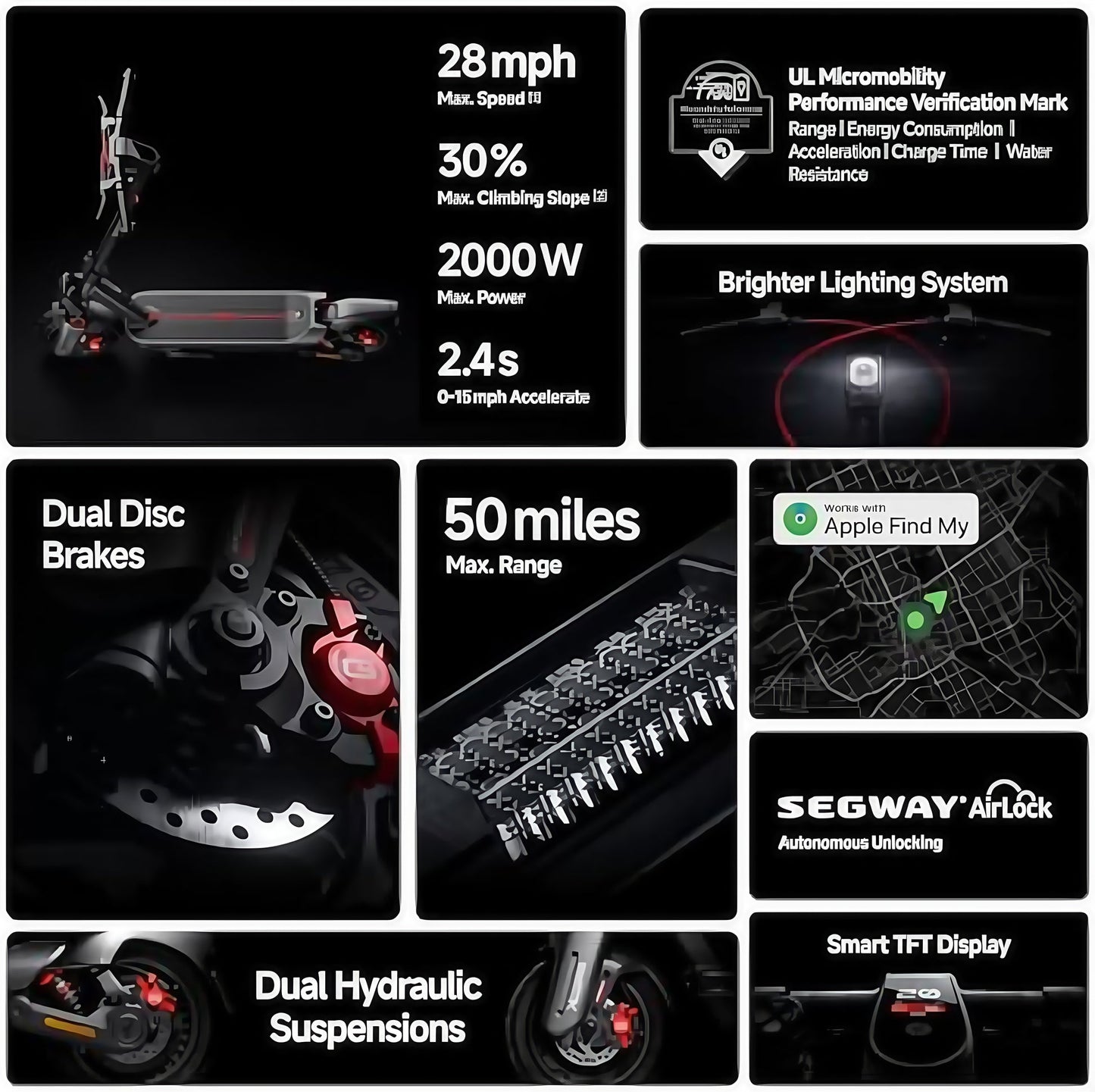Ninebot E2 Pro Electric Scooter: 60km Range | 750W Motor | One-Touch Folding | Urban Commuter